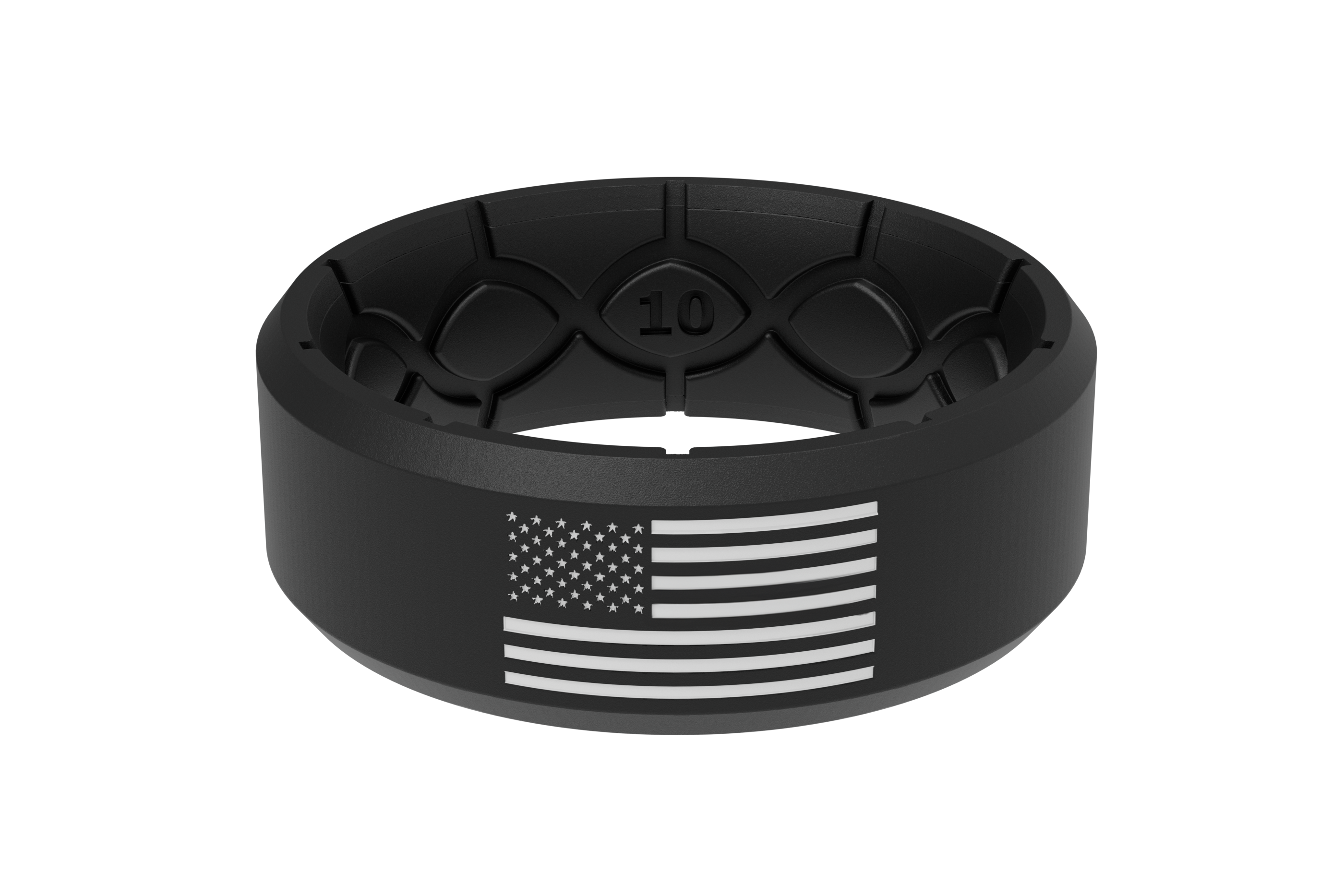 Groove Life Edge Hero Black & White American Flag Ring View 1