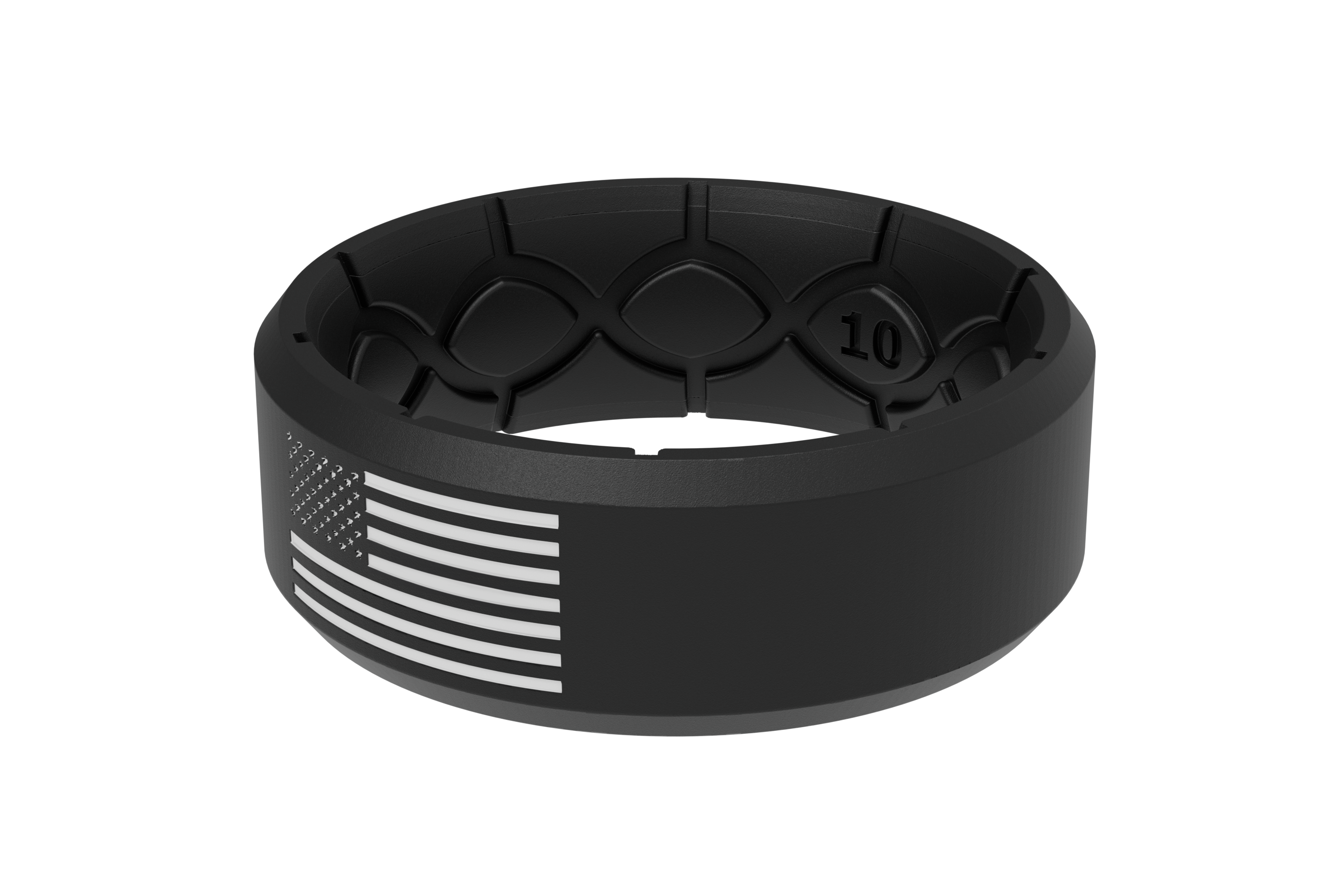 Groove Life Edge Hero Black & White American Flag Ring View 3