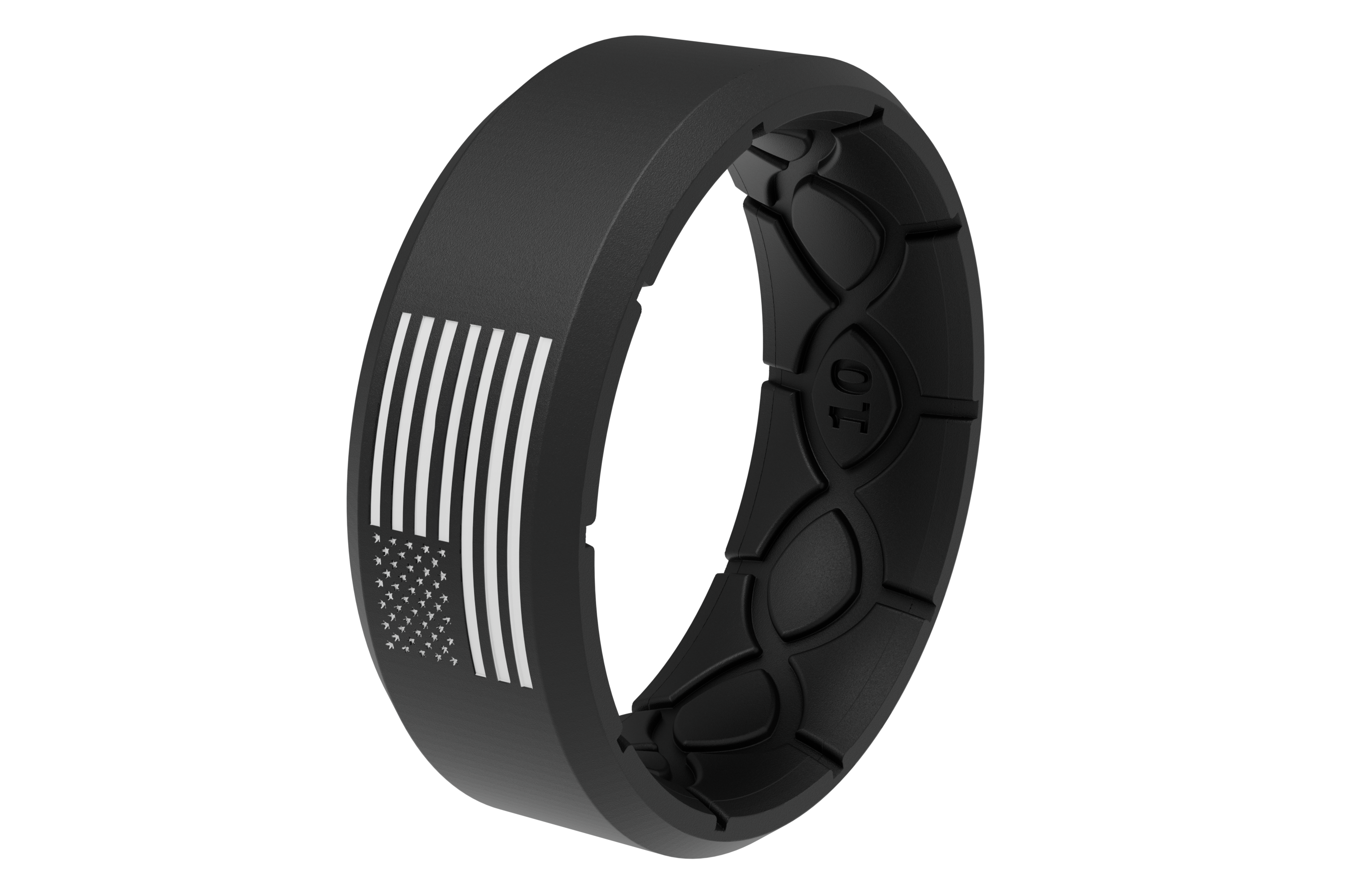 Groove Life Edge Hero Black & White American Flag Ring View 2