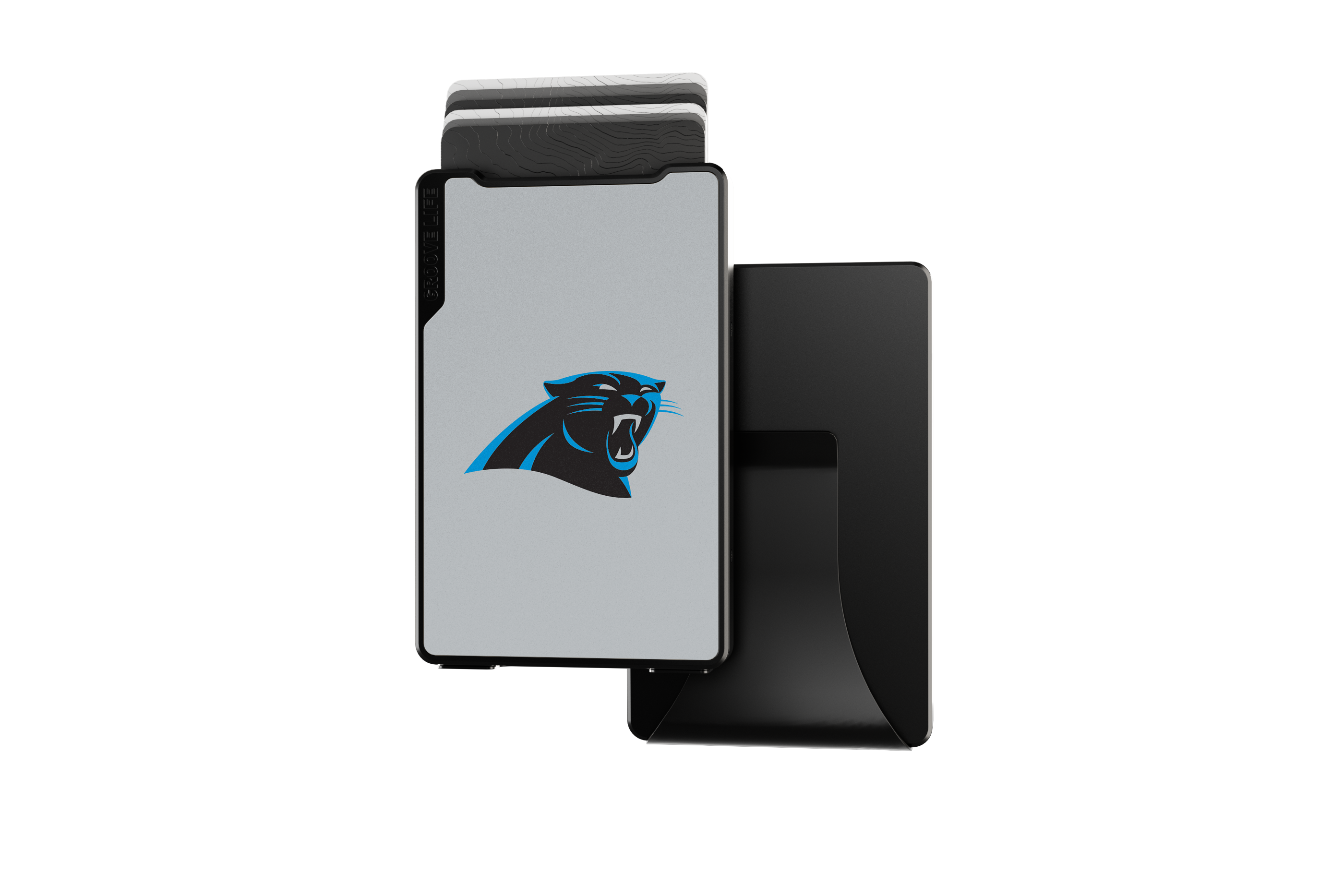 carolina panthers groove wallet Money Clip Brown Leather Go Black Leather Go view 2