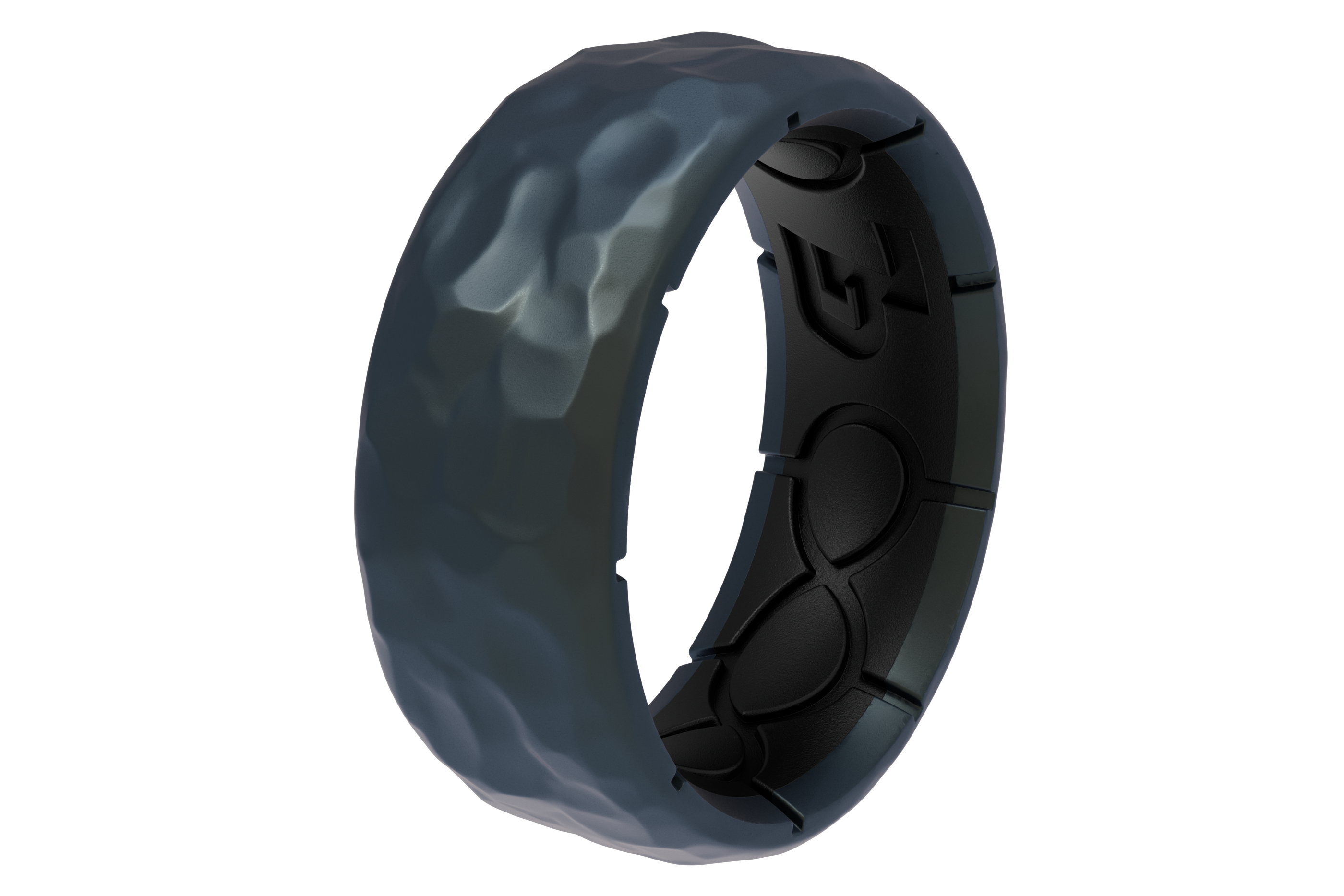 Zeus Hammered Deep Cobalt Ring view 2