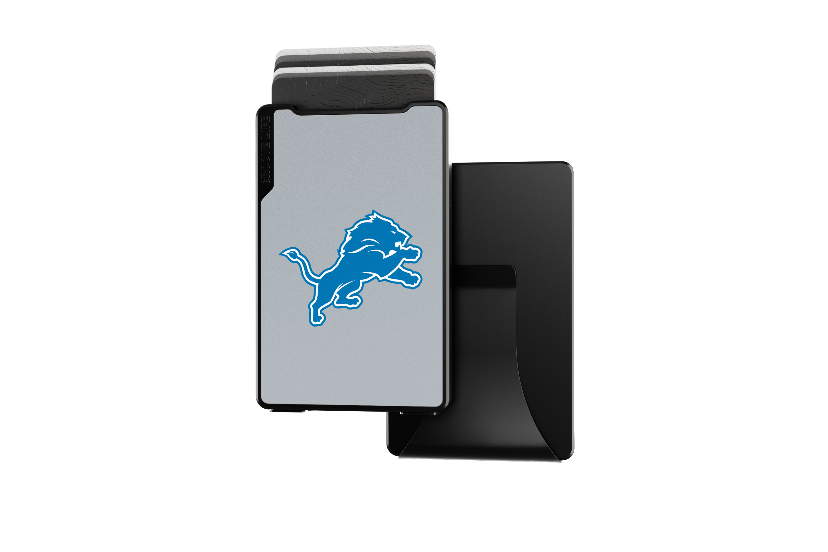 detroit lions groove wallet Money Clip Brown Leather Go Black Leather Go view 2