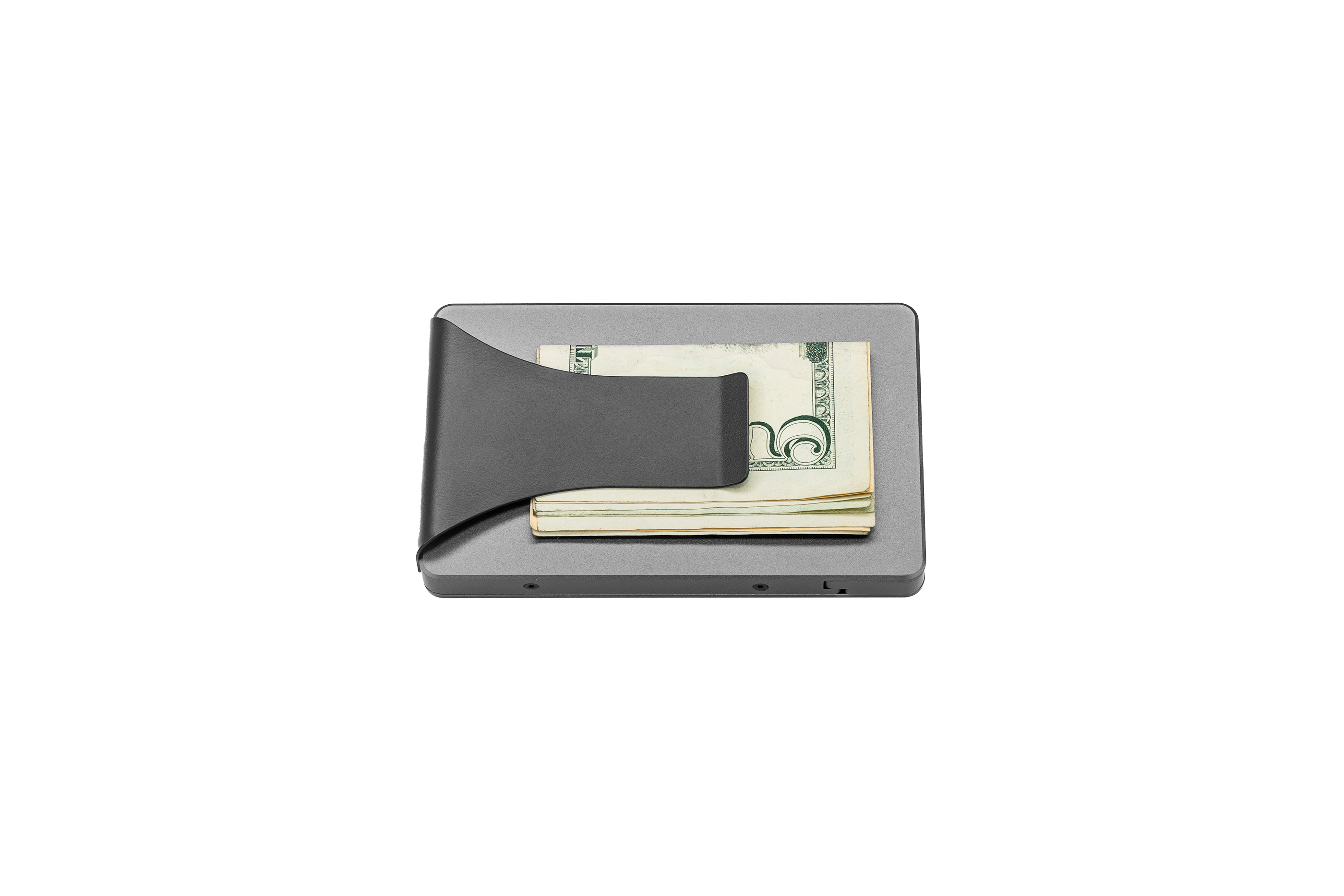 Gun Metal Groove Wallet With Money Clip View 4