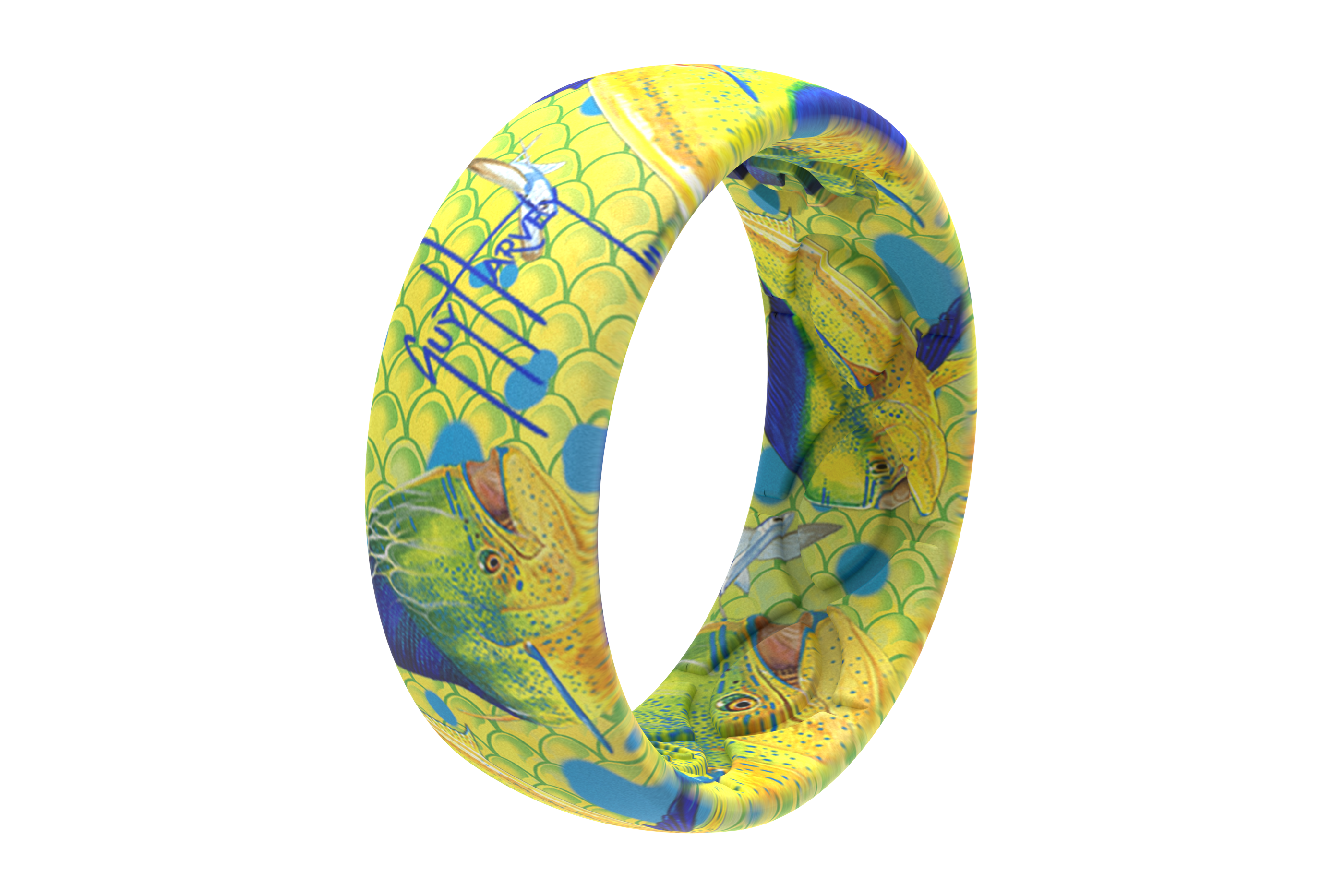 Guy Harvey Mahi Skin Groove Ring® view 3