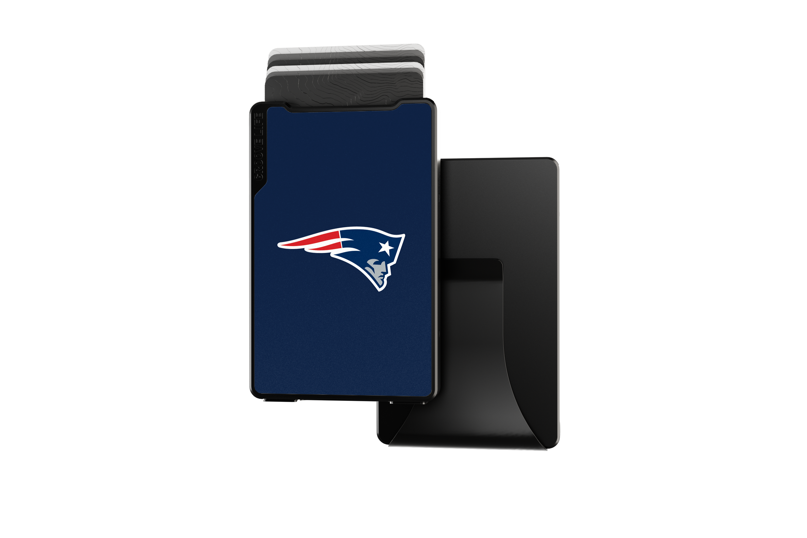 new england patriots groove wallet Money Clip Brown Leather Go Black Leather Go view 2