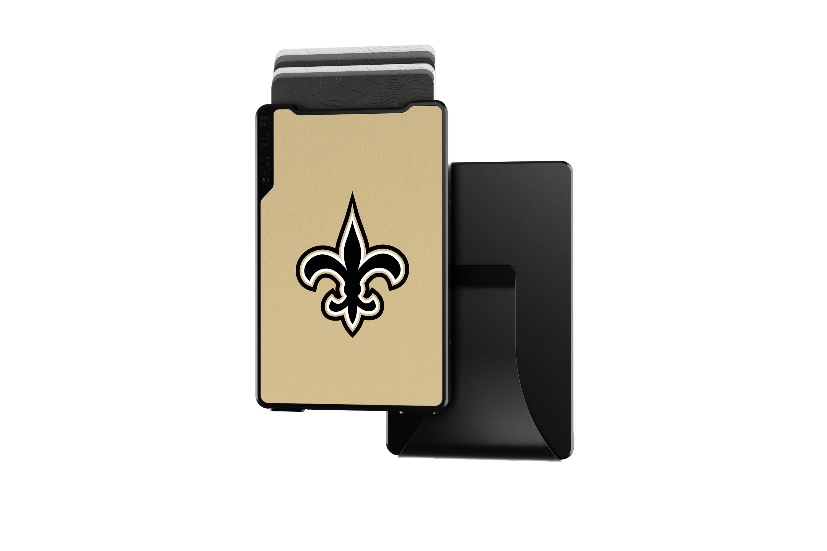 new orleans saints groove wallet Money Clip Brown Leather Go Black Leather Go view 2