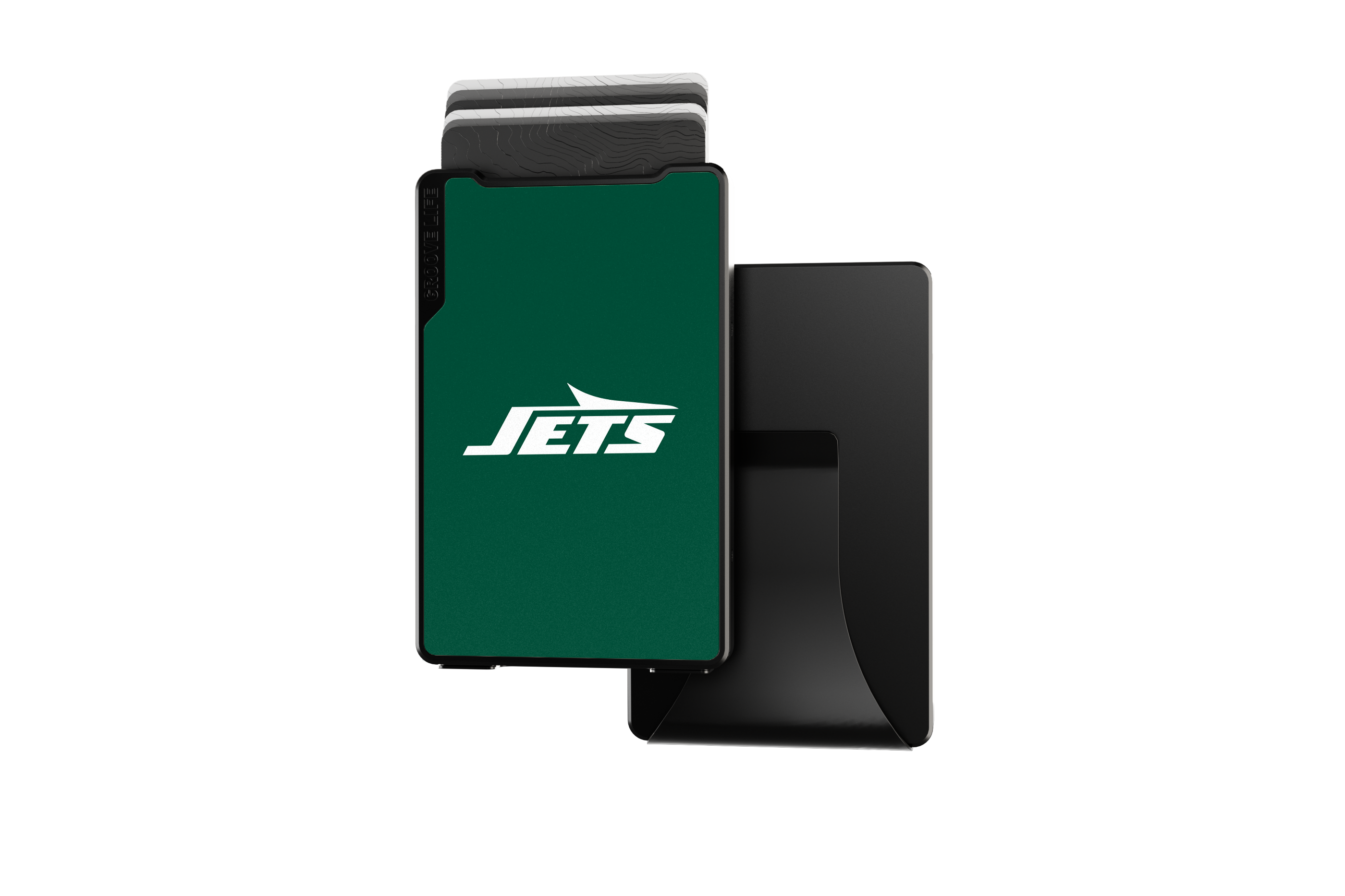 new york jets groove wallet Money Clip Brown Leather Go Black Leather Go view 2