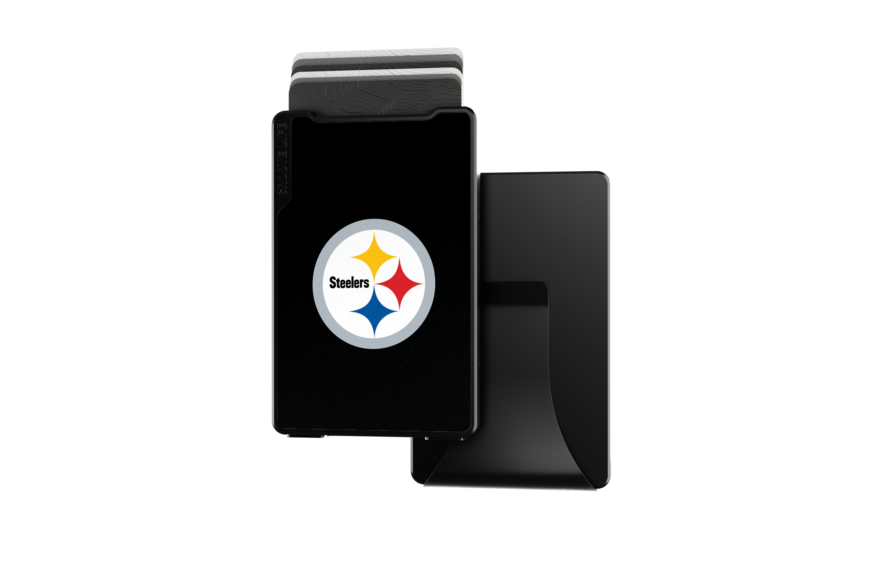 pittsburgh steelers groove wallet Money Clip Brown Leather Go Black Leather Go view 2