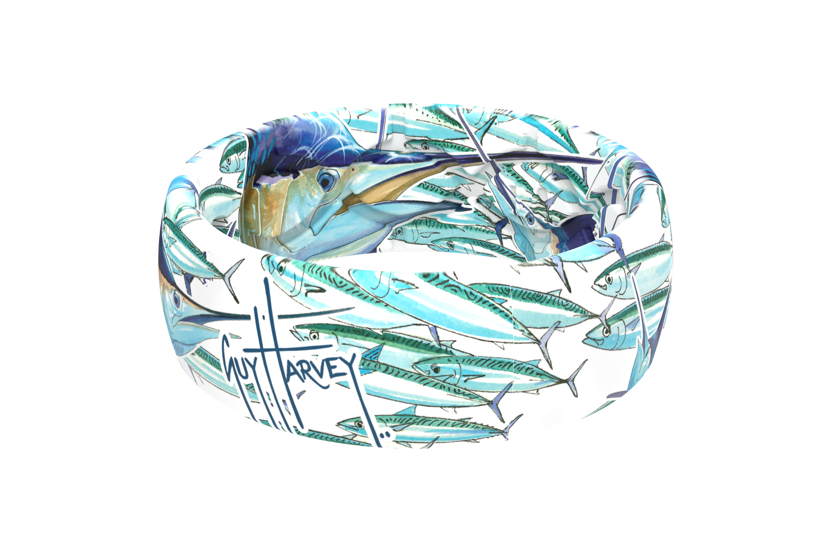 Guy Harvey Slammed Groove Ring® viewed from side