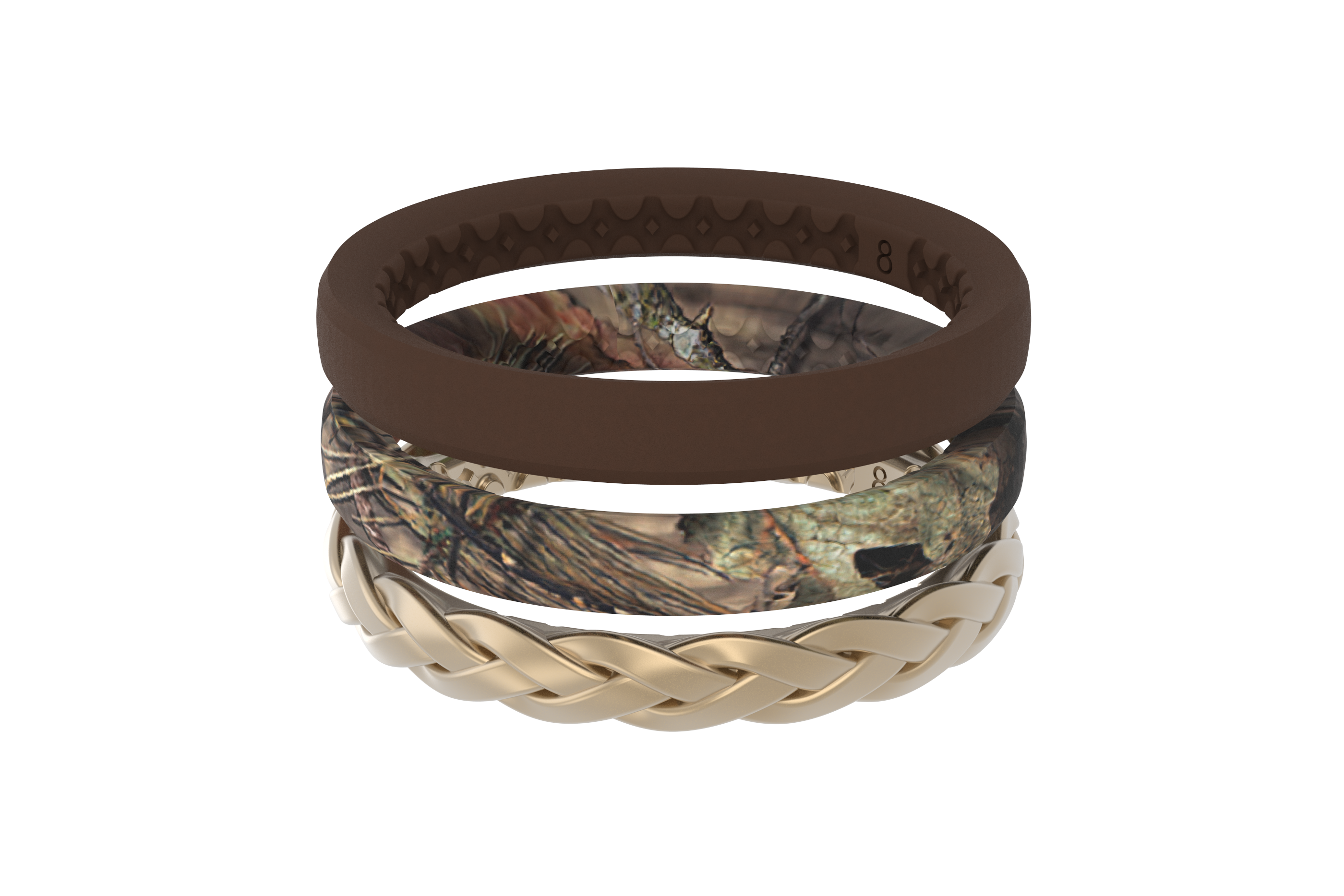 Mossy Oak® Breakup Country Stackable Rings viewed front on 