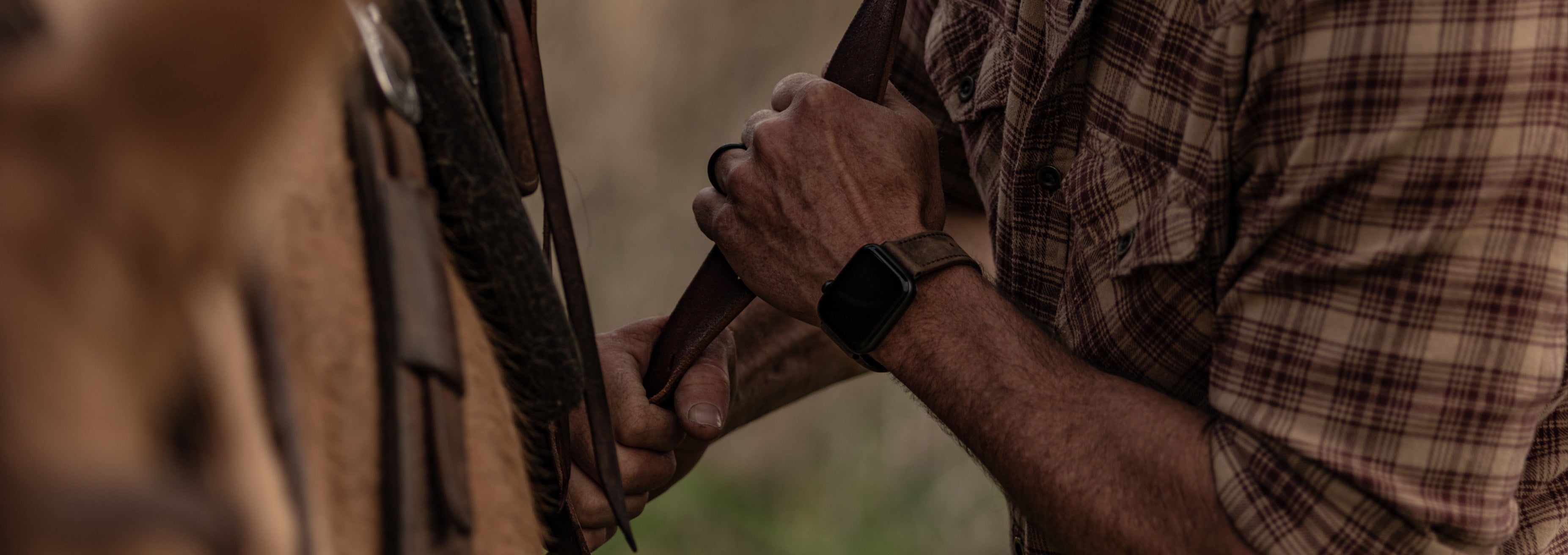 Vulcan Trek - Tan Apple Leather Watch Band lifestyle image 3